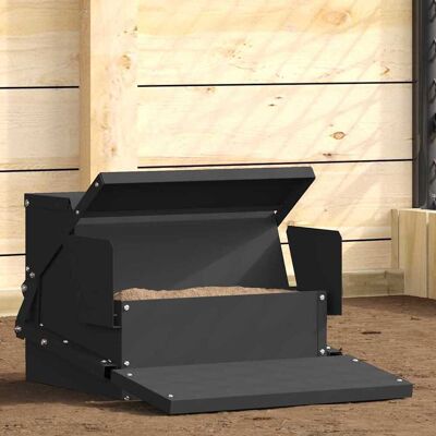 vidaXL Hühnertretfeeder Schwarz 50 x 40 x 29 cm Kaltgewalzter Stahl - Schwarz vidaXL Hühnertretfeeder Schwarz 50 x 40 x 29 cm Kaltgewalzter Stahl - Schwarz