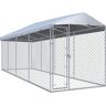 vidaXL Outdoor-Hundezwinger mit Überdachung 760x190x225 cm - Silber