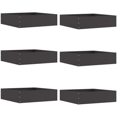 vidaXL Raseneinfassung 6 pcs Schwarz 50 x 50 x 13 cm Stahl - Schwarz vidaXL Raseneinfassung 6 pcs Schwarz 50 x 50 x 13 cm Stahl - Schwarz
