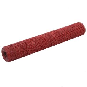 vidaXL Drahtzaun Stahl mit PVC-Beschichtung 25x1 m Rot - Rot