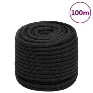 vidaXL Bootsseil Schwarz 16 mm 100 m Polypropylen