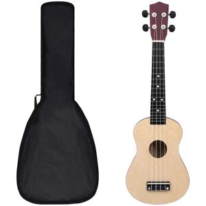 vidaXL Sopran Ukulele Set für Kinder mit Tasche Helles Holz 23