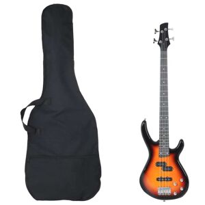 vidaXL E-Bass für Anfänger mit Tasche Braun und Schwarz 4/4 46