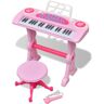 vidaXL Kinder Keyboard Spielzeug Piano mit Hocker/Mikrofon 37 Tasten Rosa - Rosa