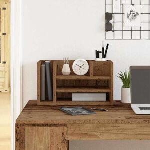 vidaXL Schreibtisch Organizer Altholz 44,5 x 24 x 25 cm Holzwerkstoff - Braun vidaXL Schreibtisch Organizer Altholz 44,5 x 24 x 25 cm Holzwerkstoff - Braun