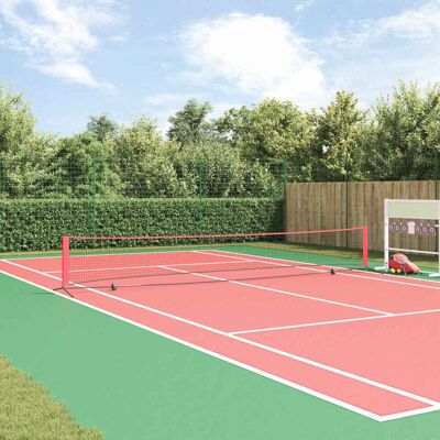 vidaXL Tennisnetz Schwarz und Rot 595 x 90,5 x 87 cm Polyester - Rot vidaXL Tennisnetz Schwarz und Rot 595 x 90,5 x 87 cm Polyester - Rot
