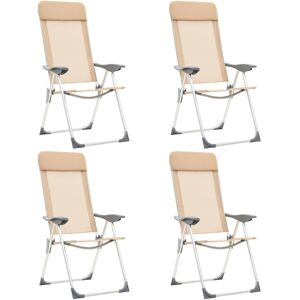 vidaXL Klappbare Campingstühle 4 Stk. Aluminium Creme - Creme