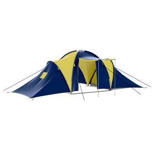vidaXL Campingzelt 9 Personen Stoff Blau/Gelb - Mehrfarbig