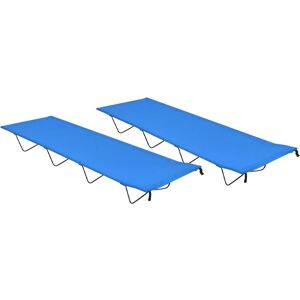 vidaXL Campingbetten 2 Stk. 180x60x19 cm Oxford-Gewebe und Stahl Blau - Blau