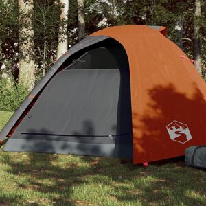 vidaXL Campingzelt 4 Personen Grau und Orange Wasserfest - Orange