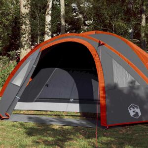 vidaXL Campingzelt 4 Personen Grau und Orange Wasserfest - Orange