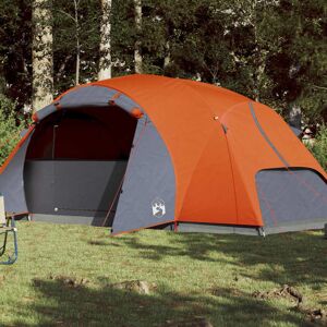 vidaXL Campingzelt 8 Personen Grau und Orange Wasserfest - Orange