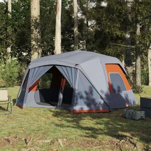 vidaXL Campingzelt 10 Personen Grau und Orange Wasserfest - Orange