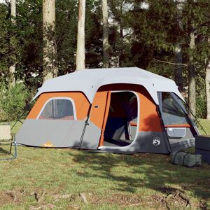 vidaXL Campingzelt mit LED 9 Personen Grau und Orange - Orange