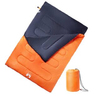vidaXL Doppelschlafsack mit Kissen Erwachsene Camping 3-4 Jahreszeiten - Orange