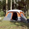 vidaXL Campingzelt mit LED 6 Personen Grau und Orange - Orange