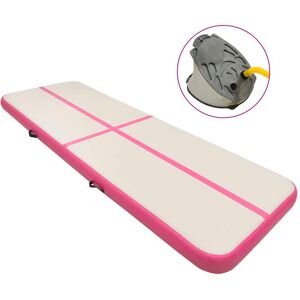 vidaXL Aufblasbare Gymnastikmatte mit Pumpe 400x100x20 cm PVC Rosa - Rosa