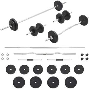 vidaXL Langhantel- und Kurzhantel-Set 30 kg