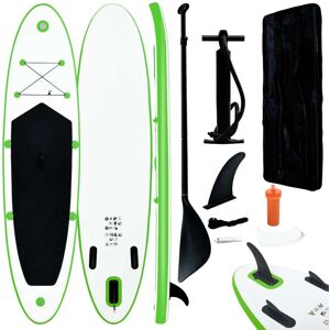 vidaXL SUP-Board-Set Aufblasbar Grün und Weiß - Grün