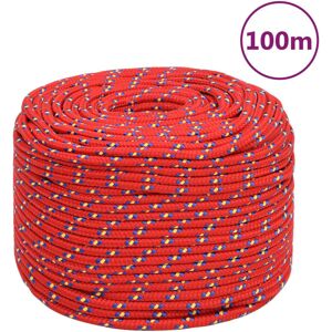 vidaXL Bootsseil Rot 10 mm 100 m Polypropylen