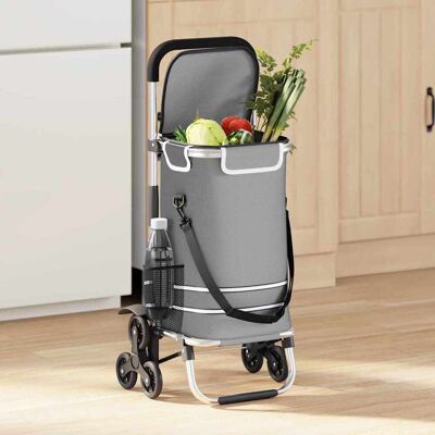 vidaXL Einkaufswagen Grau 47 x 39 x 100,5 cm Oxford-stoff - Grau vidaXL Einkaufswagen Grau 47 x 39 x 100,5 cm Oxford-stoff - Grau