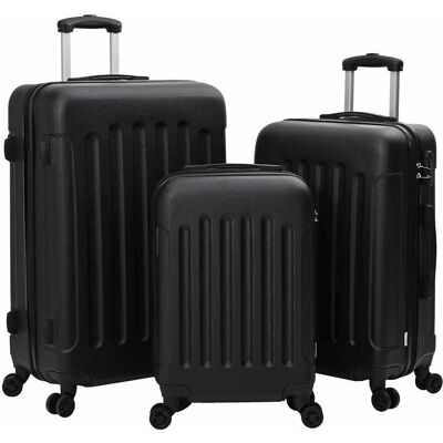 vidaXL Koffer mit Schloss 3 pcs Schwarz 50 x 31 x 78 cm ABS Kunststoff - Schwarz vidaXL Koffer mit Schloss 3 pcs Schwarz 50 x 31 x 78 cm ABS Kunststoff - Schwarz