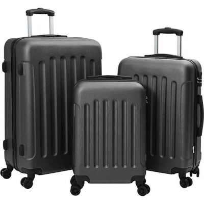 vidaXL Koffer 3 pcs Dunkelgrau 50 x 31 x 78 cm ABS Kunststoff - Grau vidaXL Koffer 3 pcs Dunkelgrau 50 x 31 x 78 cm ABS Kunststoff - Grau