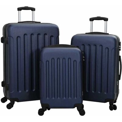 vidaXL Koffer 3 pcs Dunkelblau 50 x 31 x 78 cm ABS Kunststoff - Blau vidaXL Koffer 3 pcs Dunkelblau 50 x 31 x 78 cm ABS Kunststoff - Blau