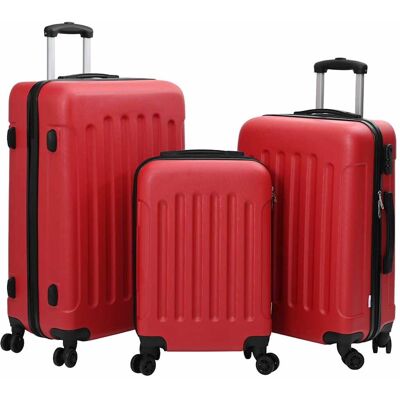 vidaXL Koffer mit Schloss 3 pcs Rot 50 x 31 x 78 cm ABS Kunststoff - Rot vidaXL Koffer mit Schloss 3 pcs Rot 50 x 31 x 78 cm ABS Kunststoff - Rot