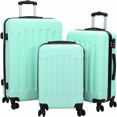 vidaXL Koffer 3 pcs Mintgrün 50 x 31 x 78 cm ABS Kunststoff - Grün vidaXL Koffer 3 pcs Mintgrün 50 x 31 x 78 cm ABS Kunststoff - Grün