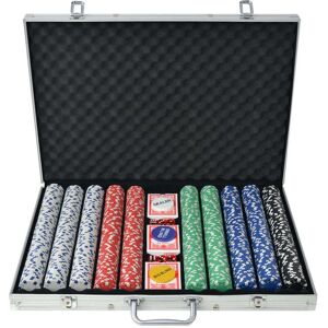 vidaXL Poker Set mit 1.000 Chips Aluminium