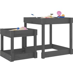 vidaXL Sand-Spieltische 2 Stk. Grau Massivholz Kiefer