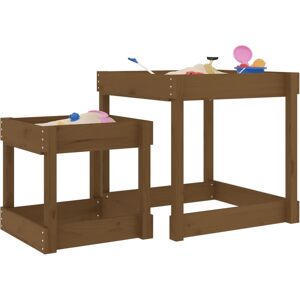 vidaXL Sand-Spieltische 2 Stk. Honigbraun Massivholz Kiefer