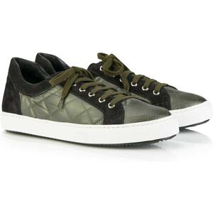 Madeleine Sneaker aus Leder und Stoff schwarz / khaki 42