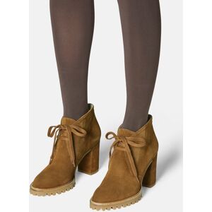 Madeleine Veloursleder-Stiefelette mit Absatz cognac 40