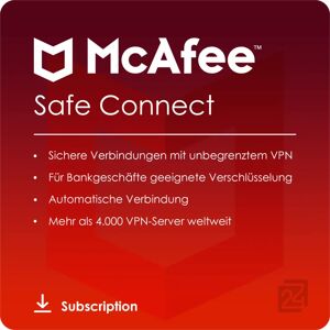 McAfee VPN Safe Connect 5 Geräte 1 Jahr