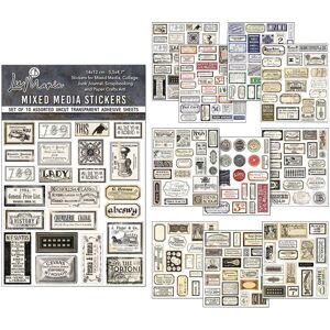 Ciao Bella Mixed Media Sticker Set - Vintage Scripts Ciao Bella Mixed Media Sticker Set - Vintage Scripts