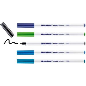 edding 4600 "Textil Pen", 5 Stück - Cool edding 4600 "Textil Pen", 5 Stück - Cool