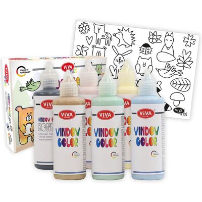 buttinette Window Color Nordic Friends - 6 x 90 ml - multicolore - Fensterfarbe-Set buttinette Window Color Nordic Friends - 6 x 90 ml - multicolore - Fensterfarbe-Set