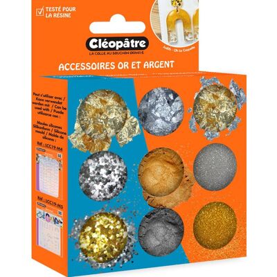 Cléopâtre Gold Silber Partikelmix, 9 Tiegel Cléopâtre Gold Silber Partikelmix, 9 Tiegel