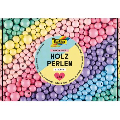 folia Holzperlen Jumbo Pack "Pastell" folia Holzperlen Jumbo Pack "Pastell"