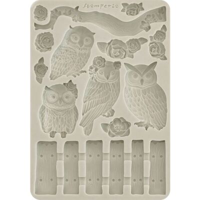 Stamperia Silikonform A5 "The Owl's House - Owls and Branch" Stamperia Silikonform A5 "The Owl's House - Owls and Branch"
