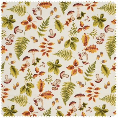 Motiv-Stoff Leinenoptik "Herbstblätter und Pilze" Motiv-Stoff Leinenoptik "Herbstblätter und Pilze"