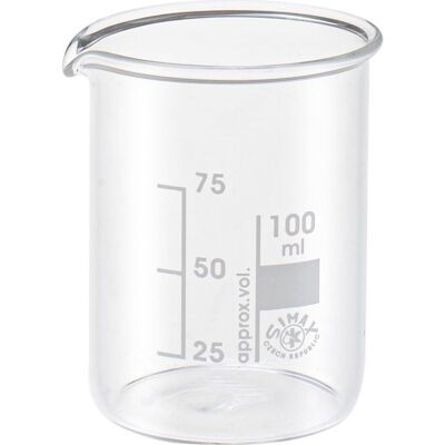 GLOREX Mischbecher aus Glas mit Skala - 100 ml GLOREX Mischbecher aus Glas mit Skala - 100 ml