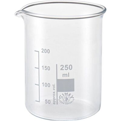GLOREX Mischbecher aus Glas mit Skala - 250 ml GLOREX Mischbecher aus Glas mit Skala - 250 ml
