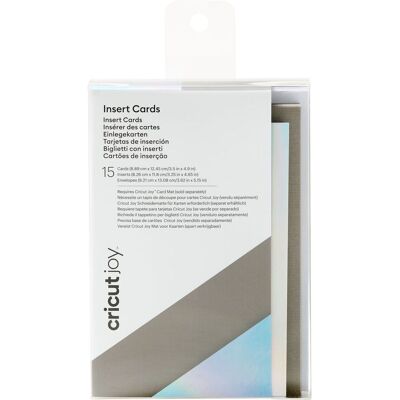 Cricut Joy Doppelkarten mit Einleger & Umschlägen "Insert Cards", 8,89 x 12,45 c - Grey/Silver Holographic Cricut Joy Doppelkarten mit Einleger & Umschlägen "Insert Cards", 8,89 x 12,45 c - Grey/Silver Holographic