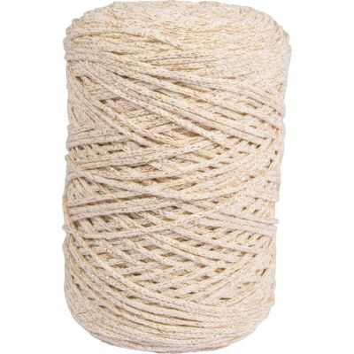 Rayher Recycling-Garn mit Goldfaden, Ø 2mm - Elfenbein Rayher Recycling-Garn mit Goldfaden, Ø 2mm - Elfenbein