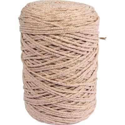 Rayher Recycling-Garn mit Goldfaden, Ø 2mm - Sand, Farbe 3212 Rayher Recycling-Garn mit Goldfaden, Ø 2mm - Sand, Farbe 3212
