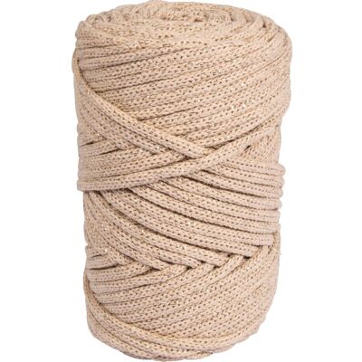 Rayher Recycling Garn mit Goldfaden, Ø 4mm - Sand, Farbe 3212 Rayher Recycling Garn mit Goldfaden, Ø 4mm - Sand, Farbe 3212