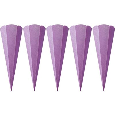 folia Schultüten-Rohling "Glitter", 5 Stück - Violett folia Schultüten-Rohling "Glitter", 5 Stück - Violett